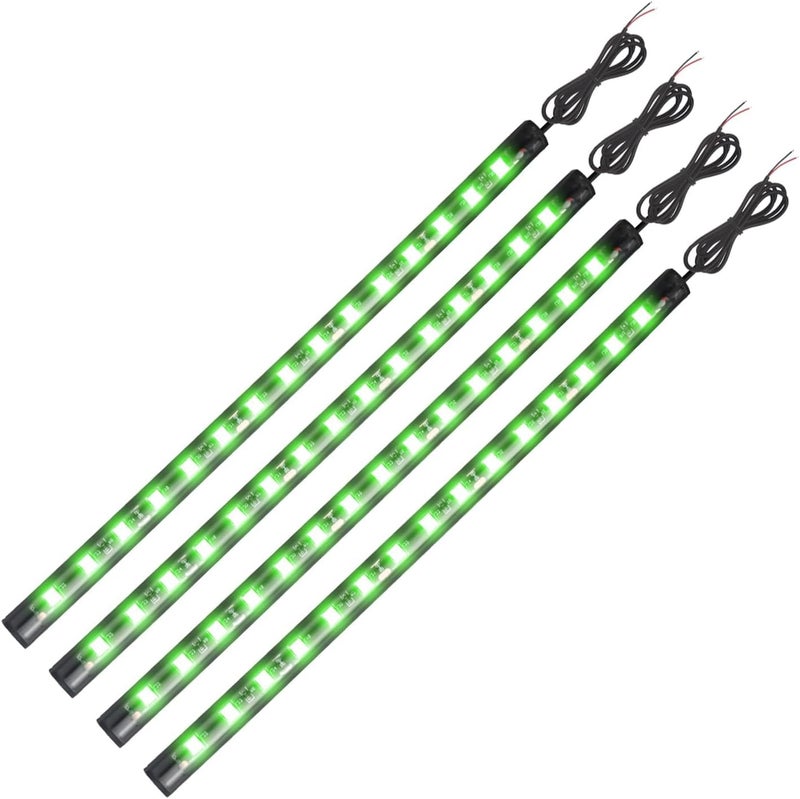 YM EBright Green Led Strip Lights for Cars, 10.6 inch 27CM 5050 15 SMD Waterproof Car Underglow Lights Motorcycles Boat Decoration Led Interior Exterior Lights Strip,DC-12V, Pack of 4 - Image 1